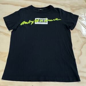 Diesel Men’s Only The Brave Crew Neck Short Sleeve Graphic Tee T-shirt Black Sm